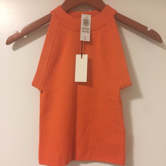 Aritzia Babaton Sculpt Knit Mockneck Halter Top, Ribbed Halter Top. - Picture 9 of 13